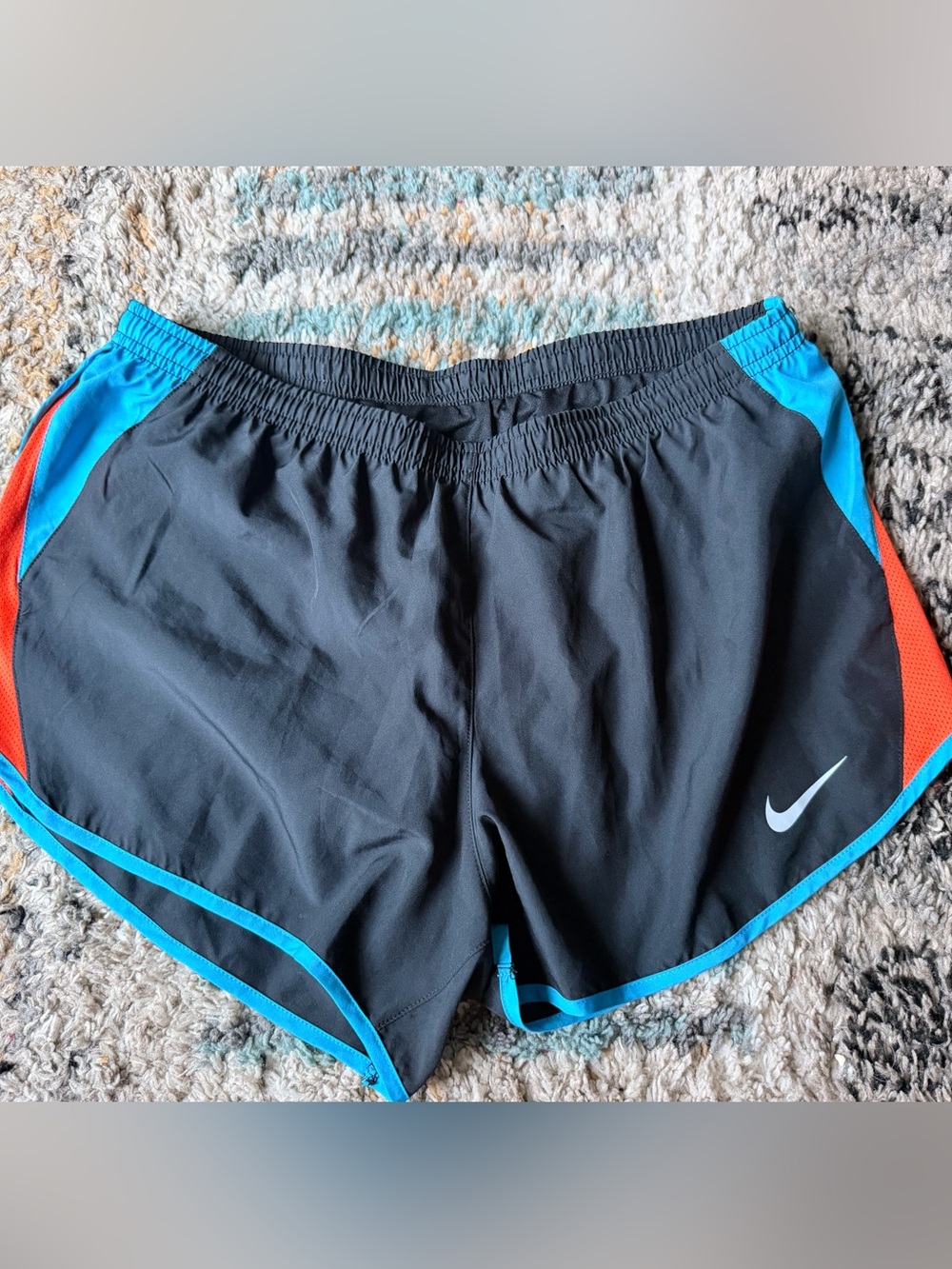Women’s Nike Black Shorts with Teal Swoosh